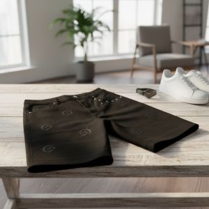 GOD SPEED Black Denim Shorts for Men Summer Casual