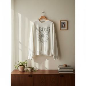 Mardi Mercredi Daisy Print White Sweatshirt