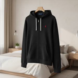 Ralph Lauren Black Zip Up Hoodie Sweater