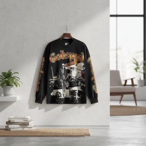 God Speed Graphic Streetwear Black Long Sleeve T-Shirt