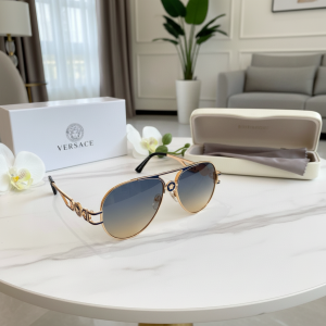 Versace Aviator Gold Frame Gradient Sunglasses