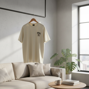 Stussy Classic Gear Beige Graphic T-Shirt