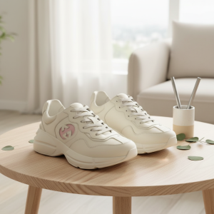 Gucci Women Beige Leather Casual Sneakers