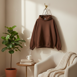 Brown Oversized Pullover Hoodie Sweatshirt for Men Women