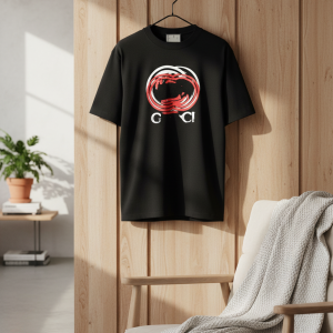 Gucci Black Graphic Logo Unisex Cotton T-Shirt