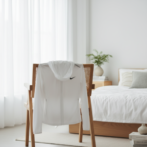 Nike Hooded White Lightweight Sports Jacket