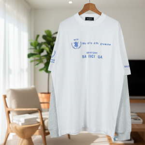 Balenciaga WFP White Gray Layered T-Shirt