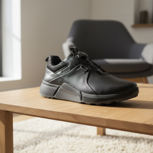 Ecco Black Leather Casual Walking Shoes