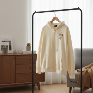 Stussy Graphic Print Beige Zip Hoodie