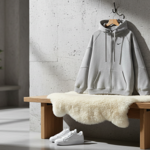 Supreme Gray Zip Up Hoodie Sweatshirt for Men