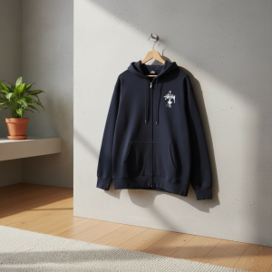 Stussy Graphic Print Black Zip Up Hoodie