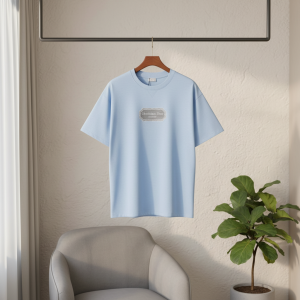 Dior Men Light Blue Cotton Casual T-Shirt
