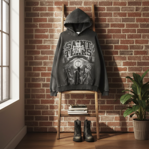 Saint Michael Gothic Graphic Black Hoodie