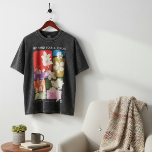 Saint Michael Be Kind Floral Graphic Vintage T-Shirt