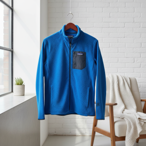 Patagonia Men's Blue Fleece Outdoor Jacket Zip-Up