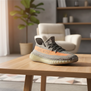 Yeezy Boost 350 V2 Grey Orange Running Shoes