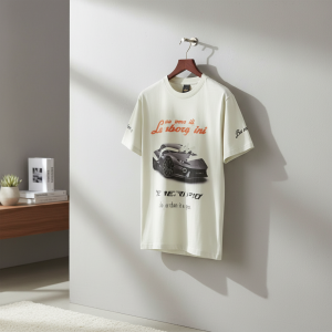 Balenciaga Car Print White Cotton T-Shirt