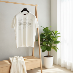 Gucci White Crystal Logo Cotton T-Shirt for Men