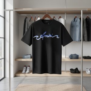 Amiri Logo Print Black Cotton T-Shirt