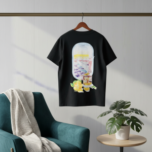 Casablanca Airlines Lemon Graphic Black T-Shirt