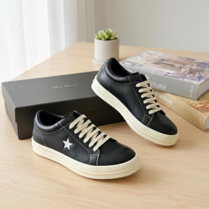Rick Owens Black Star Low Sneakers Shoes