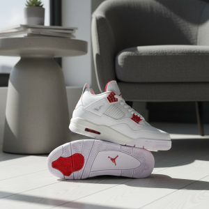 Nike Air Retro 4 White Red Sneakers
