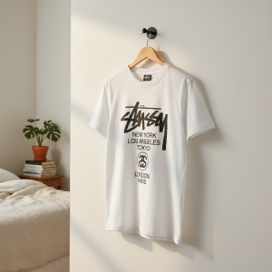 Stussy City Print White Graphic T-Shirt