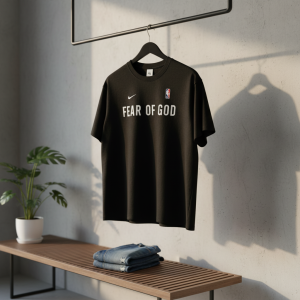 Fear of God FOG Black Cotton T-Shirt