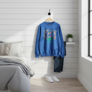 Lee MITOO Blue Paisley Print Casual Sweatshirt