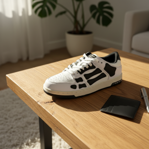 Amiri Black White Leather Low Top Sneakers