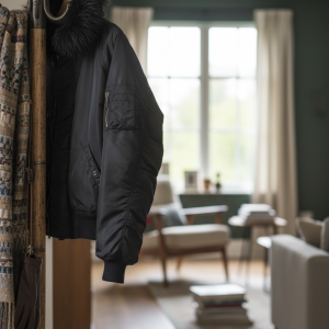 FAITH STUDIOS Oversized Black Bomber Jacket