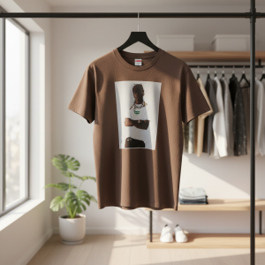 Supreme Brown Graphic Print Casual T-Shirt