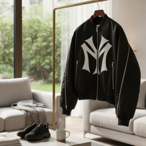 Mowalola Black Bomber Jacket Streetwear Fashion Zip Up