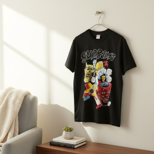 Supreme Graphic Print Black Cotton T-Shirt
