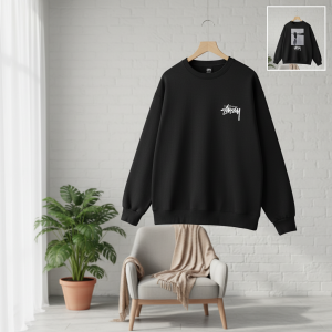 Stussy Black Graphic Crewneck Sweatshirt Pullover