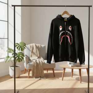 BAPE Shark Face Black Zip Up Hoodie