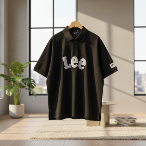 Lee Men’s Classic Black Polo T-Shirt Casual Top