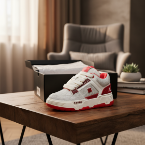 Amiri Skel Top Red White Leather Sneakers