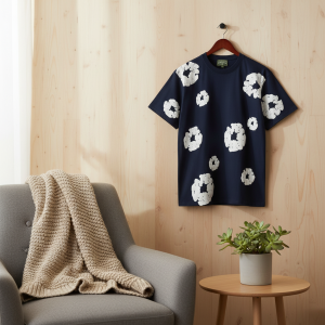 Denim Tears Cloud Print Navy Cotton T-Shirt
