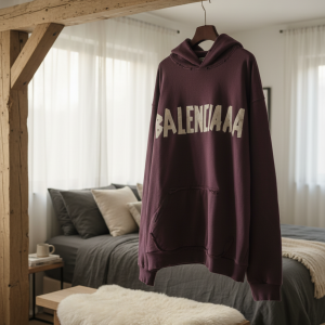 Balenciaga Oversized Purple Hoodie Sweatshirt for Men