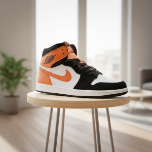Nike Air Jordan 1 Orange Black White Sneakers
