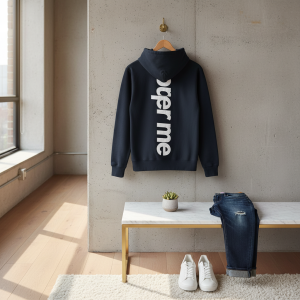 Supreme Logo Print Casual Pullover Hoodie Black