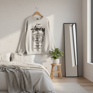 Stussy 40 Years Graphic Grey Sweatshirt