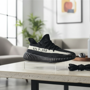 Yeezy Boost 350 V2 Black White Knit Running Shoes