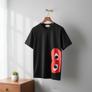 CDG Play Black T-Shirt Red Heart Logo