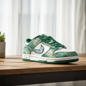 Nike Dunk Low Green White Marble Sneakers