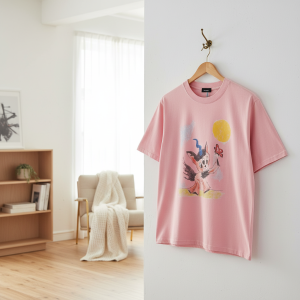 WE11DONE Pink Cartoon Graphic Cotton T-Shirt