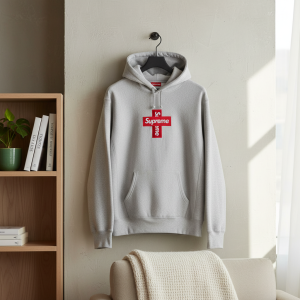 Supreme Box Logo Gray Hoodie Sweater