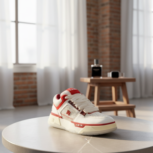 Amiri Skel Top Red White Leather Sneakers Shoes