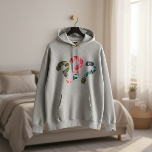 A Bathing Ape Gray Camo Logo Hoodie